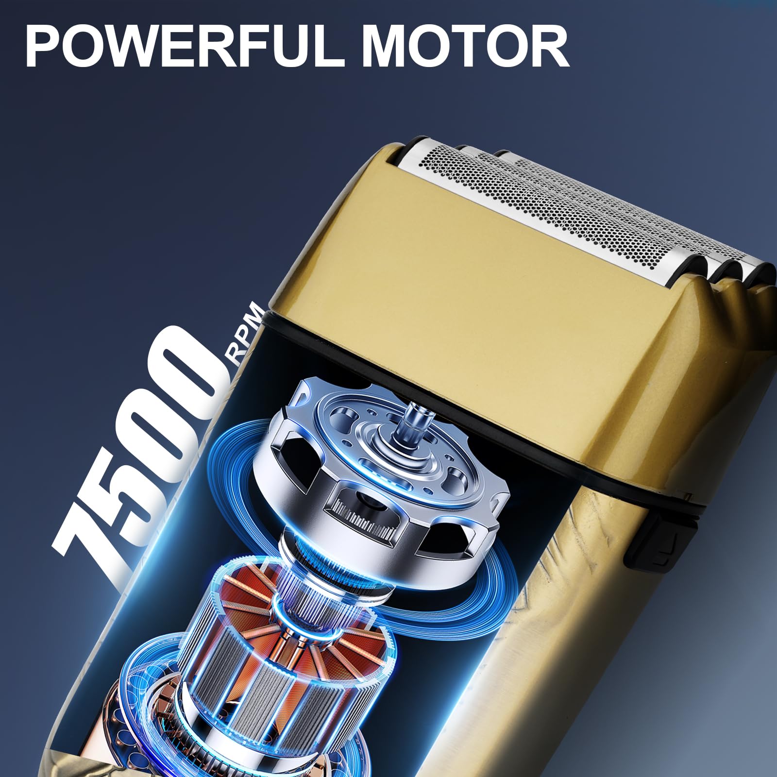 Afeitadoras eléctricas para hombres, maquinilla de afeitar eléctrica resistente al agua, potente motor, afeitadoras de cabeza para hombres calvos, recortadora de barba de triple lámina, 5