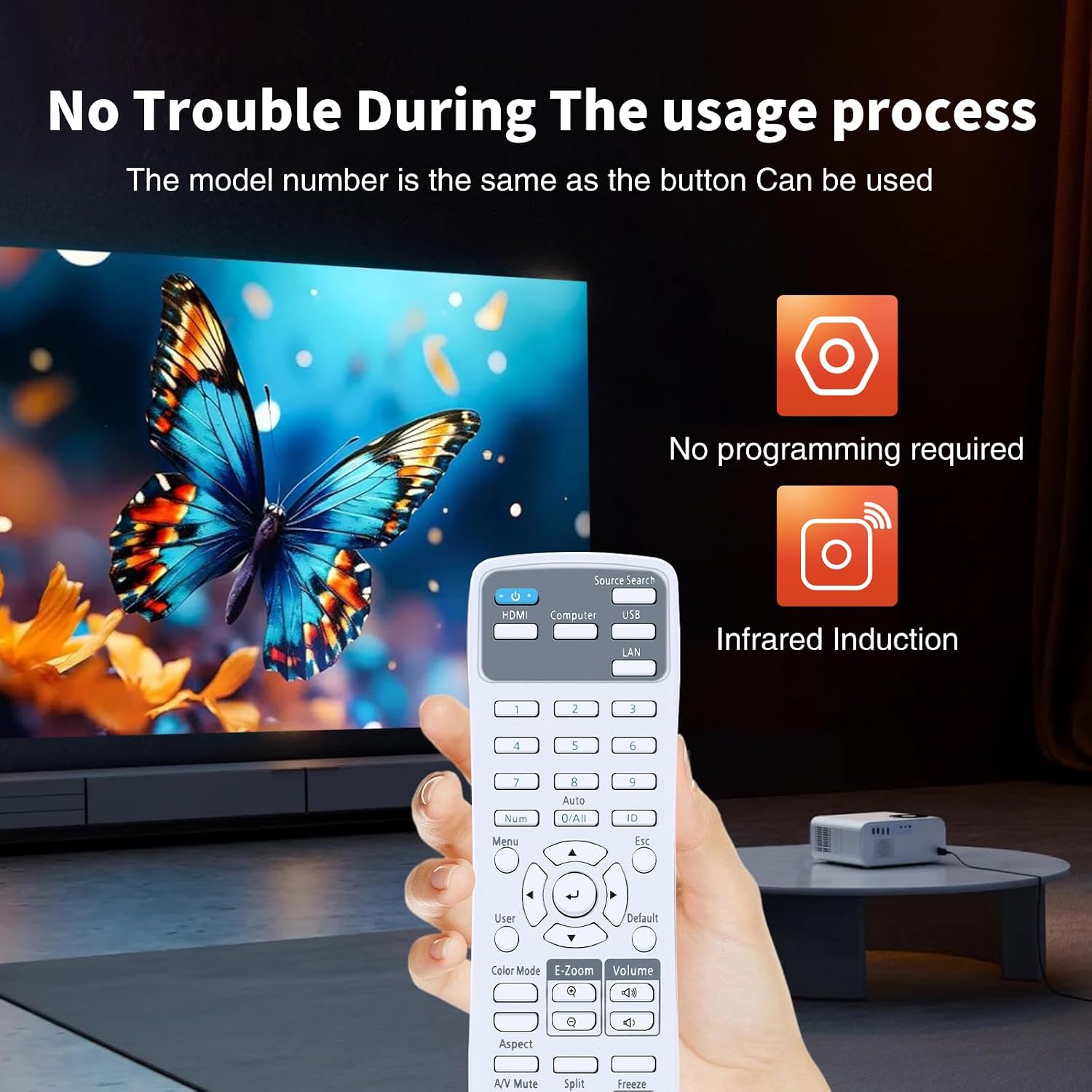 New Projector Remote Control for Epson CB-E10 CB-L735U 219735300 EB-L530U EB-L630SU Home Projector image 3