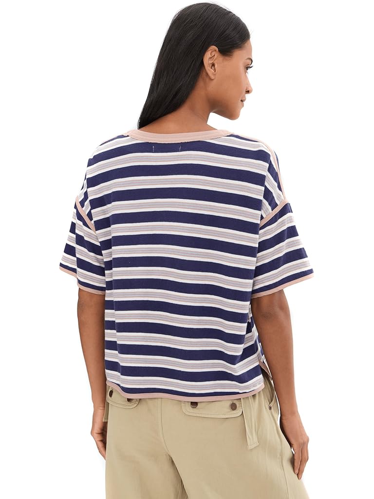 Navy Free People We The Free Clean Rugby Tee