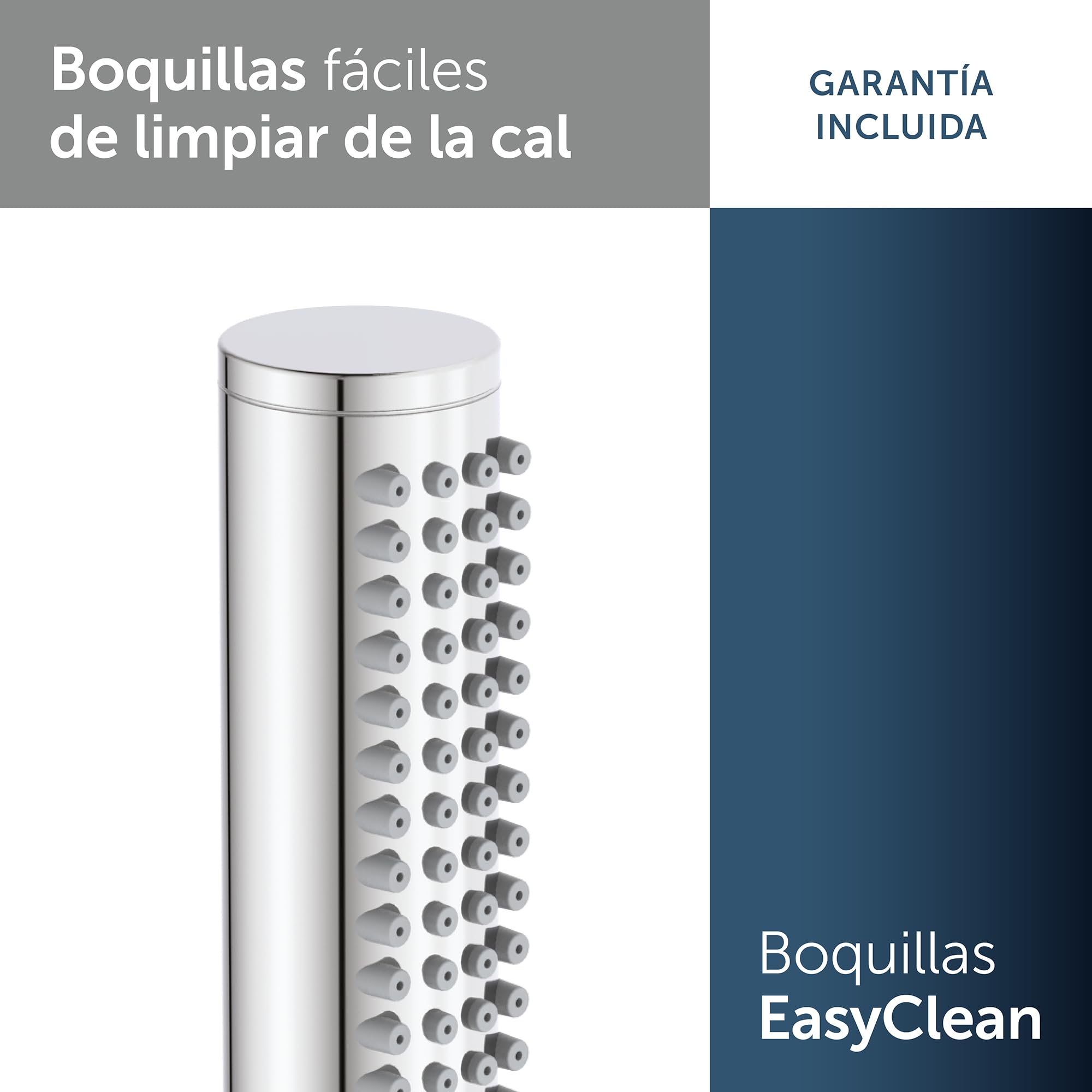 Ducha de mano Ideal Standard – Idealrain Atelier, ducha de mano de 1 función con diseño de barra, cabezal de ducha ahorrador de agua, rosca de conexión estándar G1/2, cromada