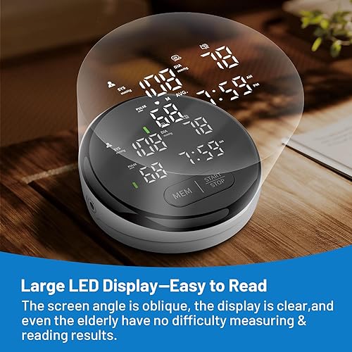 Miniatura 5 de Monitor de presión arterial monitores automáticos para el brazo superior para uso doméstico, puño ajustable de 8.7 a 16.5 pulgadas con función de