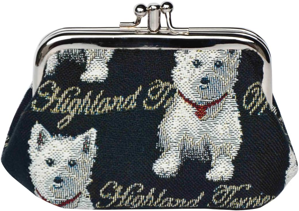 SignareTapestry Double Pocket Change Pouch Kiss lock Coin Purse for Women