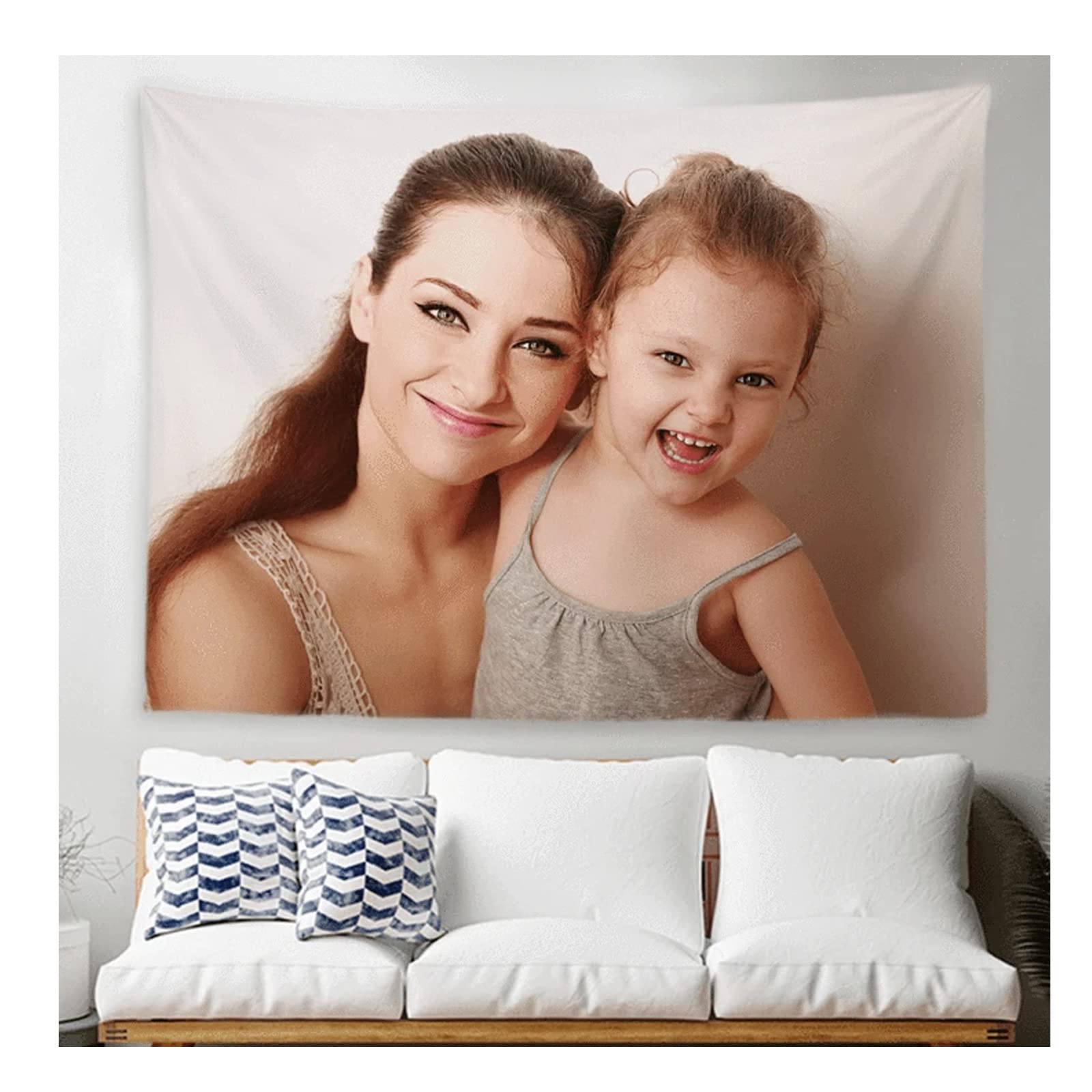 Tapiz de fotos personalizado: inmortaliza el vínculo de madre e hija en tu decoración de pared 8