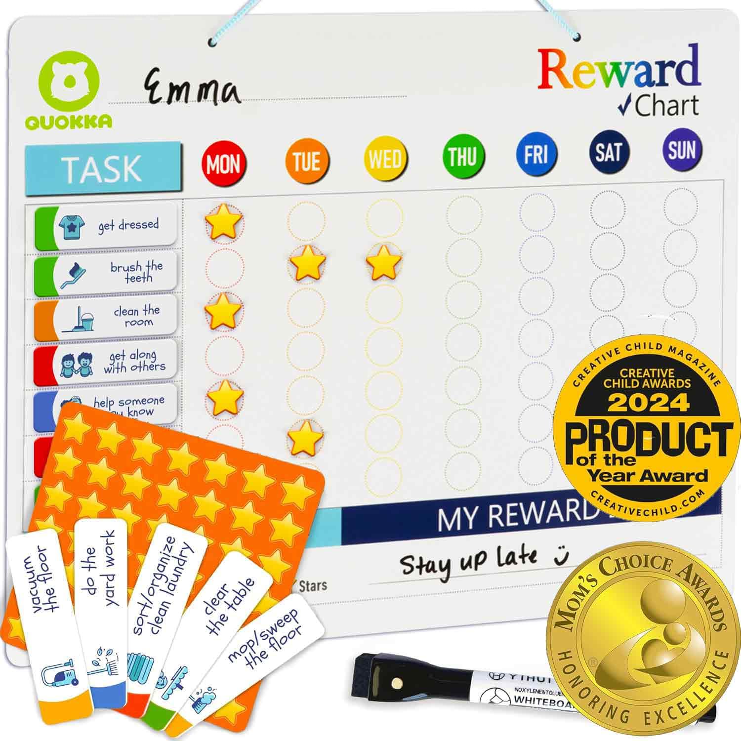 Reward Chart for Kids - Magnetic Behavior Chore Chart for Kids at Home