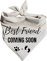 Vista 1 de Best Friend Coming Soon - Bandana para perro, anuncio de embarazo, avena cremosa (XL)