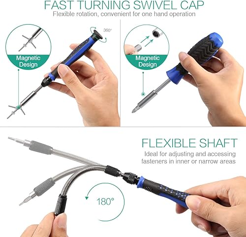 Miniatura 4 de ORIA Juego de destornilladores de precisión, kit de herramientas de reparación 172 en 1 con 156 puntas de precisión, kit de mini herramientas de