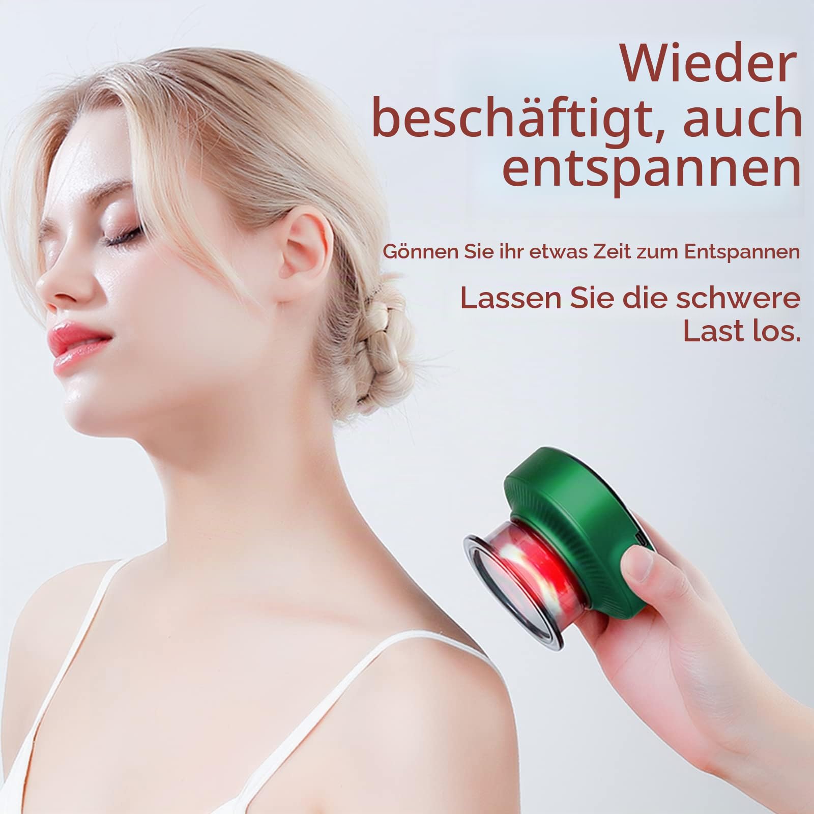 Elektrisches Schröpfmassagegerät Schröpfset Mit Schröpfen&Rotlichtlampe 12 Gängen Vakuum Elektrisches Schröpftherapie Massagegerät, Wiederaufladbares Gua Sha Schröpfset, Schröpf Massagegerät