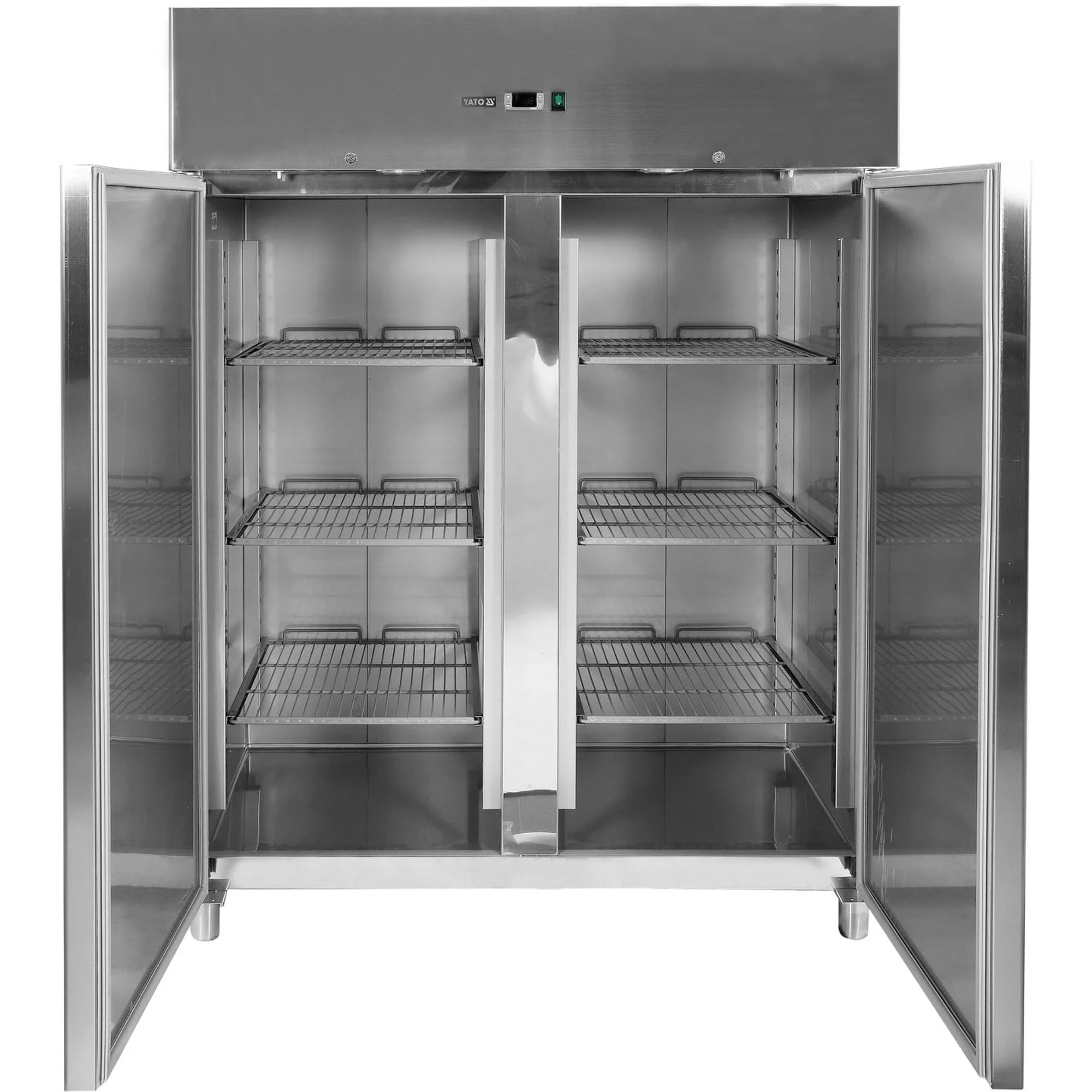 Congelatore in acciaio inox a 2 ante per GN 2/1, 1300 l, con controllo elettronico, da -2 °C a +8 °C, a risparmio energetico