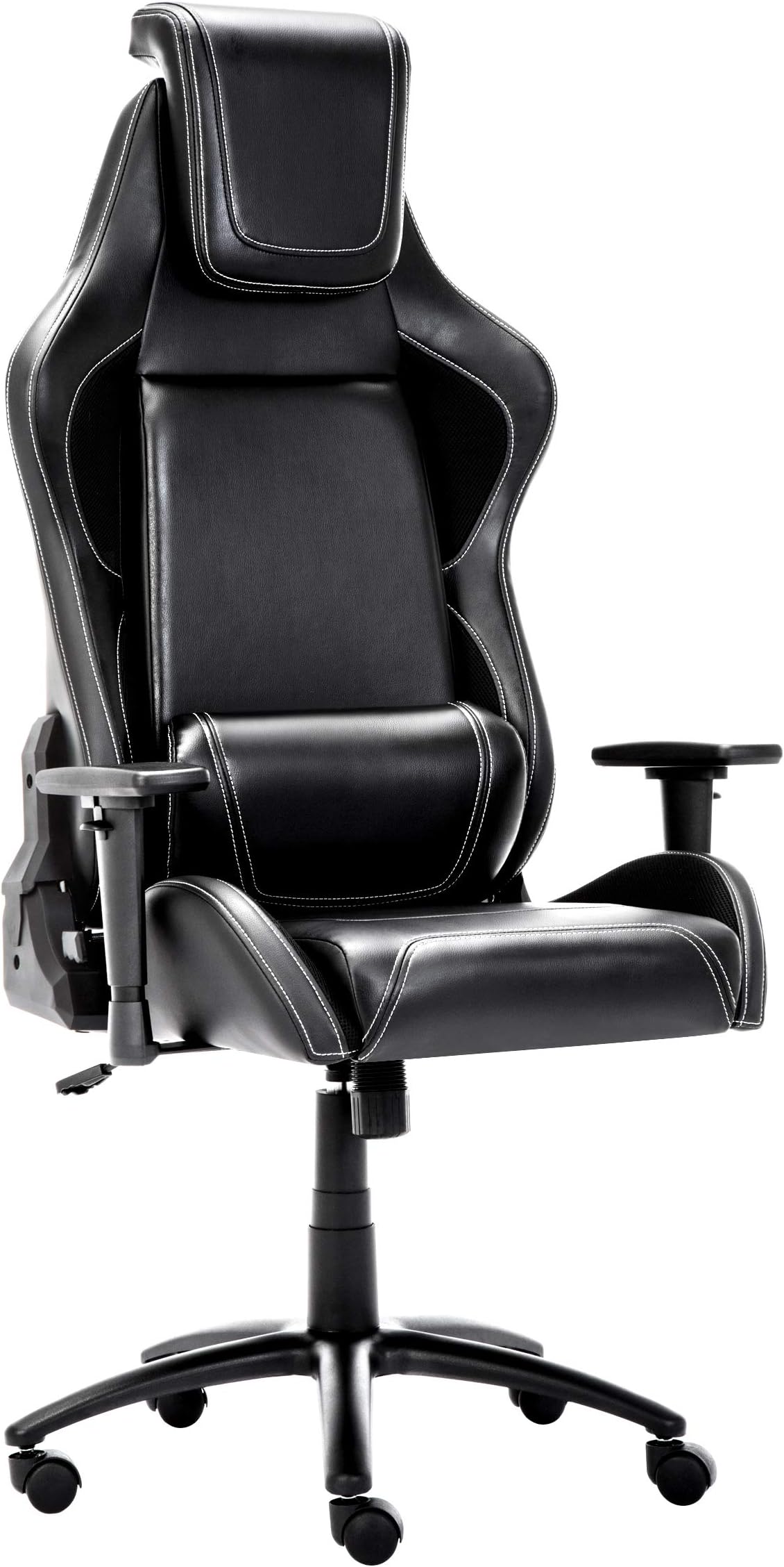 High Back Racing Gaming Chair for Heavy Person, Heavy Duty PC Chair with Adjustable Arms, Ergonomic Bucket Seat PC Game Chair (Black)