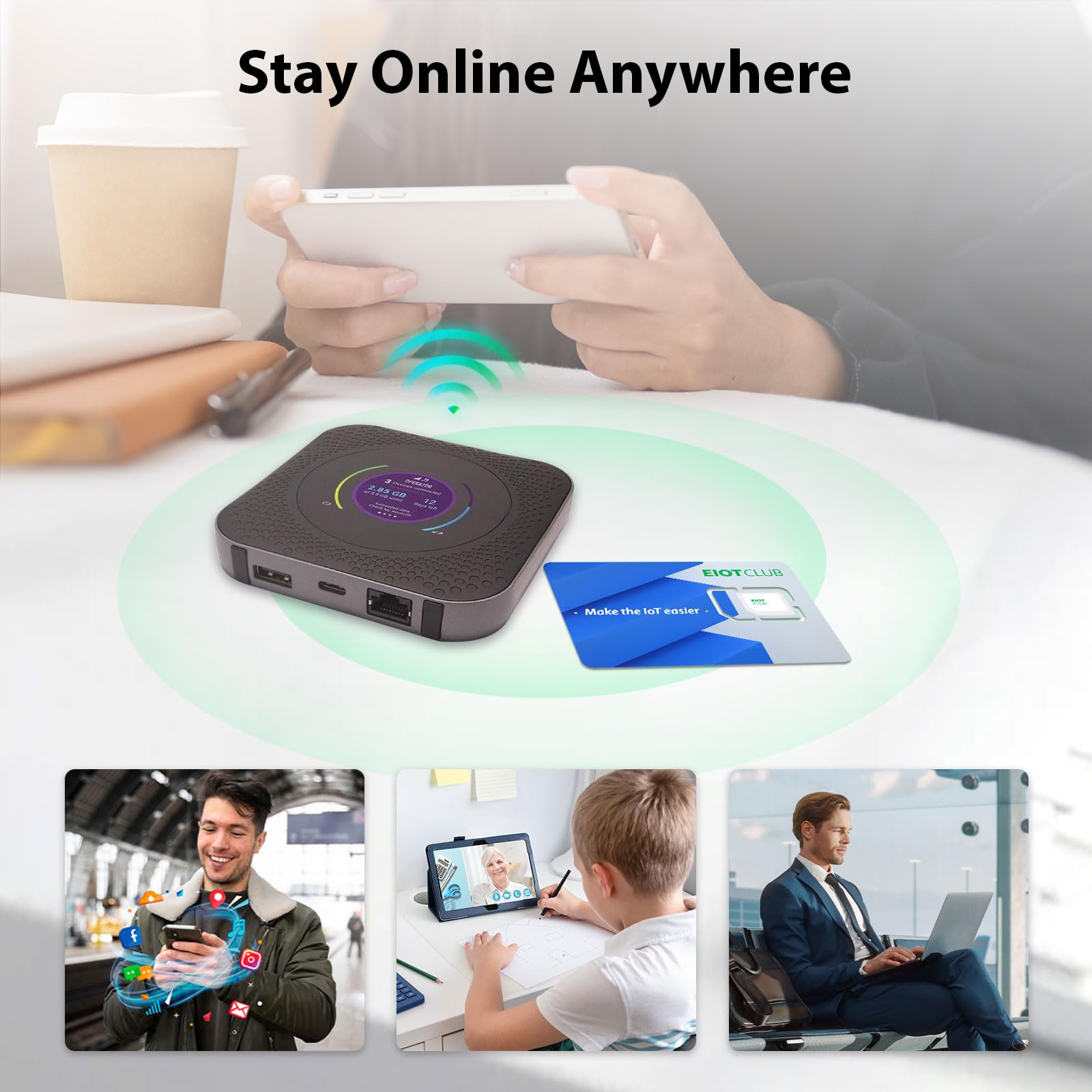 SIM Europea EIOTCLUB, 45GB | 90 Giorni | 5G/4G LTE, valida in 33 Paesi in Europa, SIM Prepagata da Viaggio Senza Contratto, Ricaricabile, per Telefoni, Router e Tablet (Solo Dati, Niente SMS)