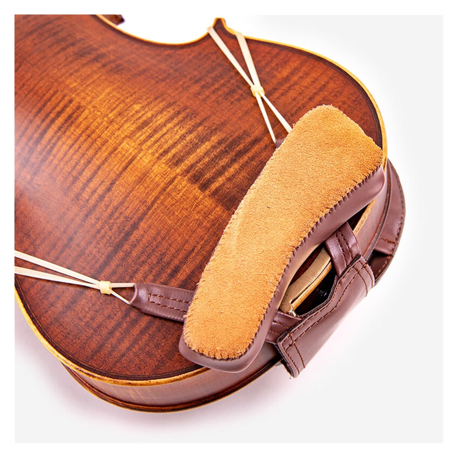 Accesorios para violín Almohadilla para reposabrazos y mejillas de piel de oveja para violín Protector de cuello para violín 2 en 1 Almohadilla para reposacabezas de capullo ligero Tamaño 4/4 Almohadi