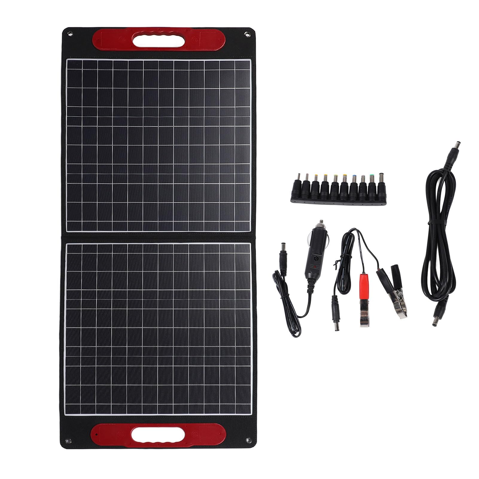 Kit Pannello Solare Monocristallino Portatile da 100 W | Design sottile e resistente all\'usura, uscita USB 5V, adatto per campeggio, , barche, giacche