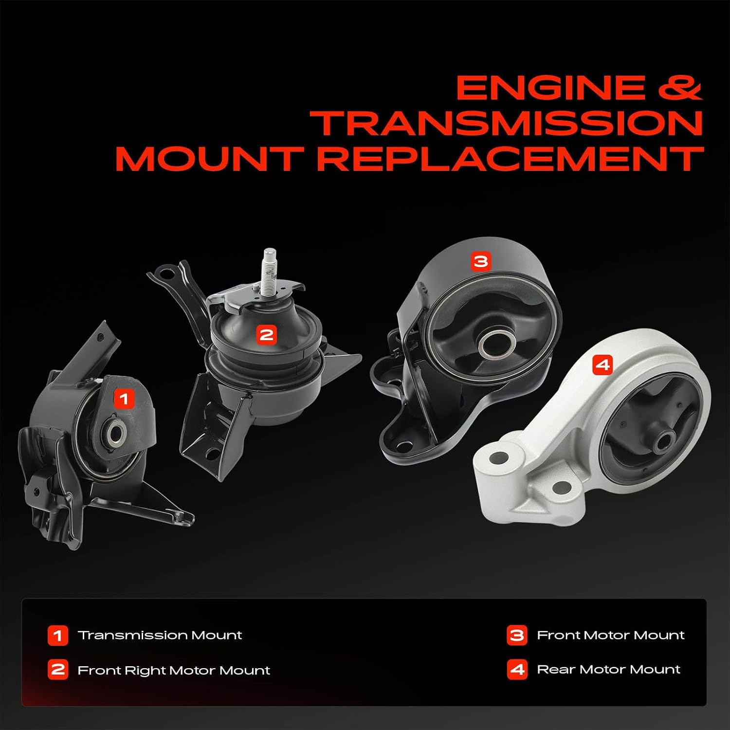 A-Premium Engine Motor Mount and Transmission Mount Kit, Set of 4 image 3