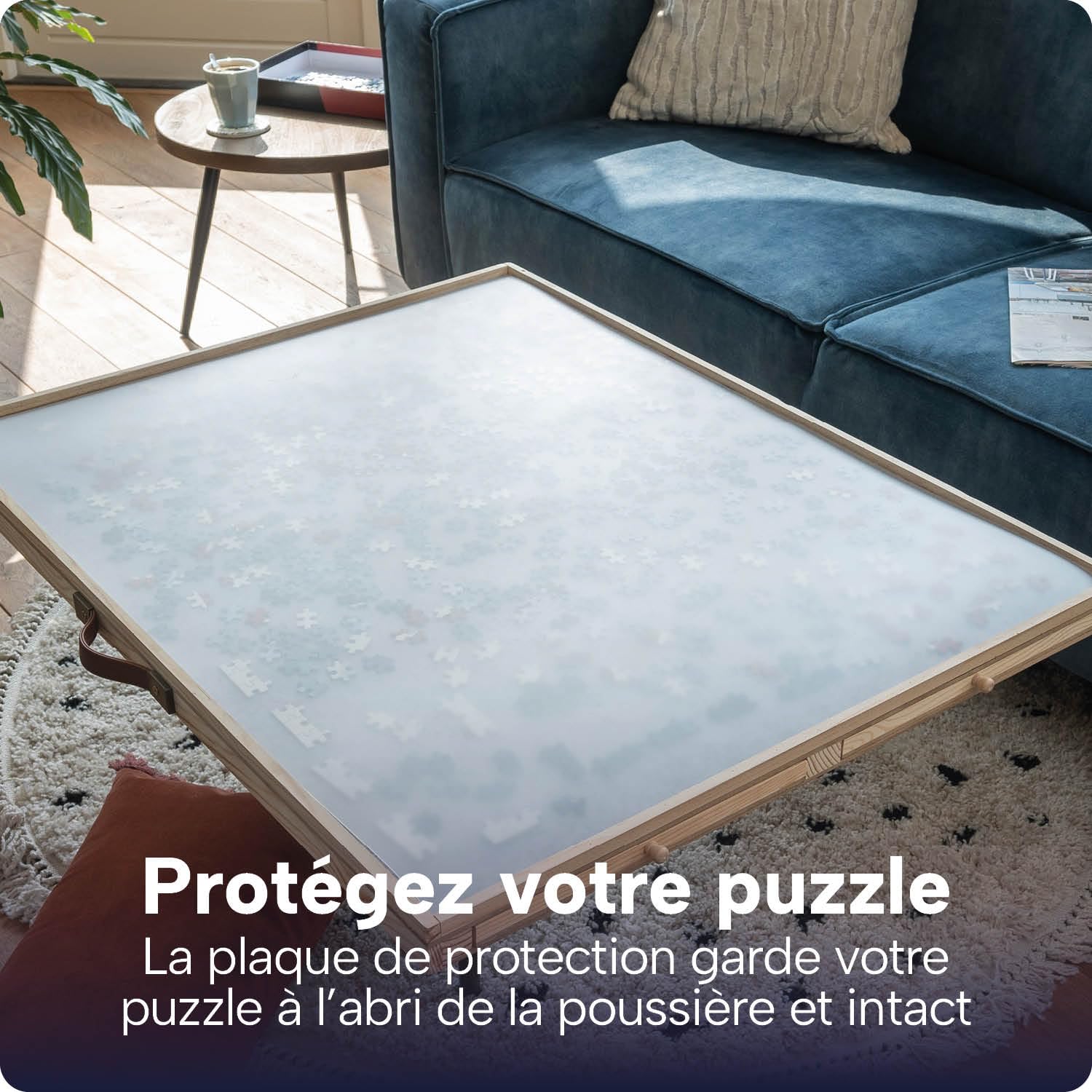 Plateau de Puzzle Inclinable pour 1500 pièces BREND - Support Puzzle Réglable - Rangement Jigsaw avec 4 Tiroirs - Planche de Puzzle - Couvercle Protecteur - Plateau de Puzzle en Bois - Table pour 1500
