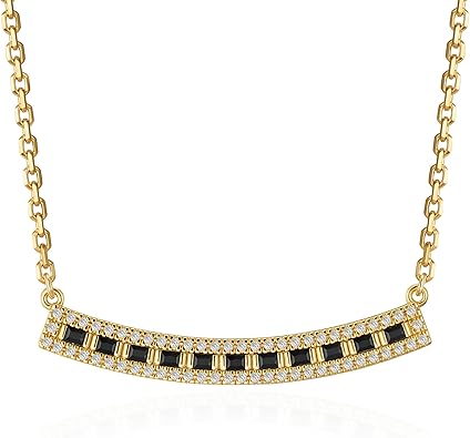 Fettero Dainty Gold Necklace for Women, 14K Gold Plated Cute Bar Pendant Choker Necklaces Simple Trendy Bar Necklaces Jewelry