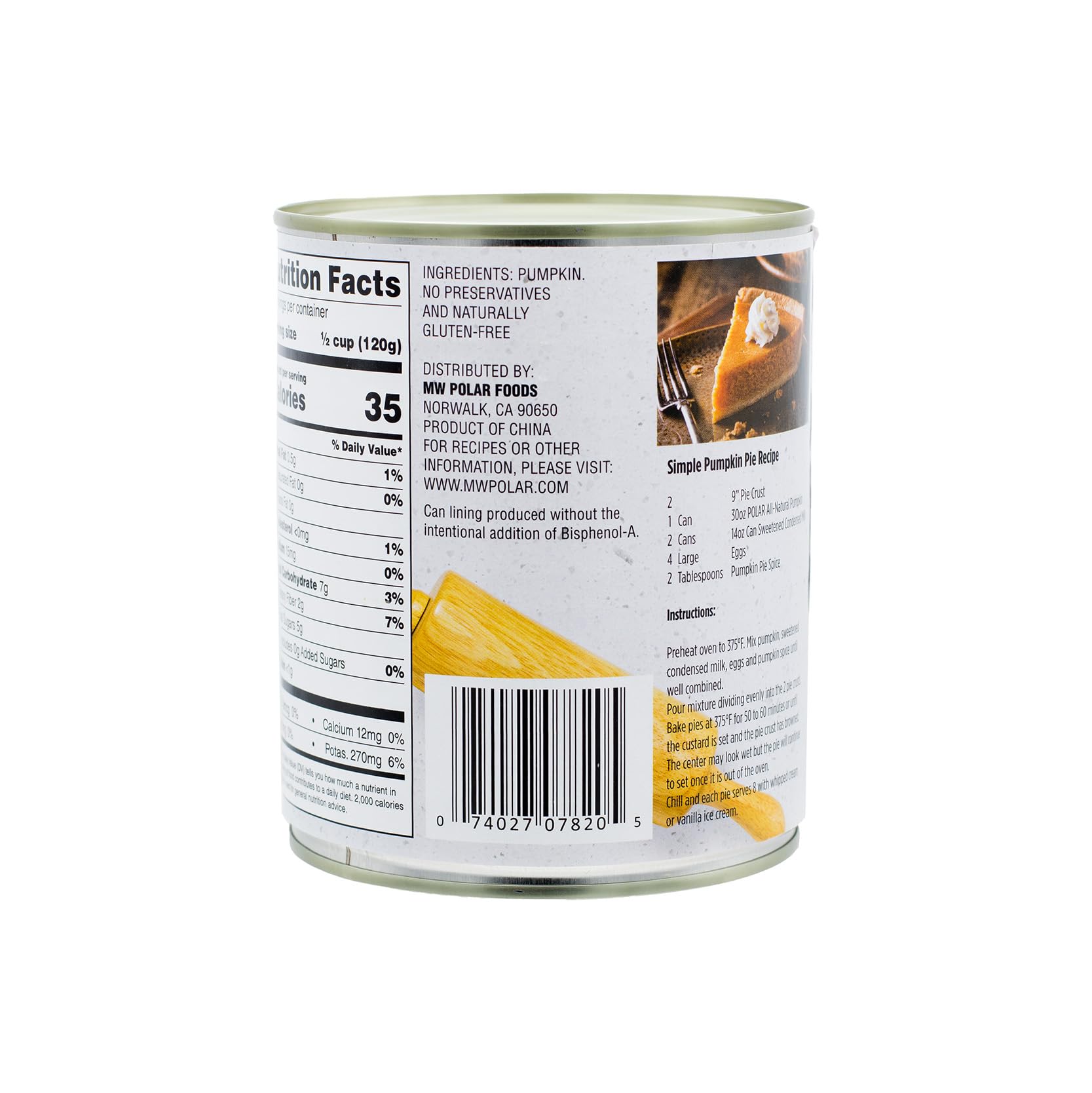 MW Polar All Natural Pumpkin, 30 Ounce (Pack of 1)