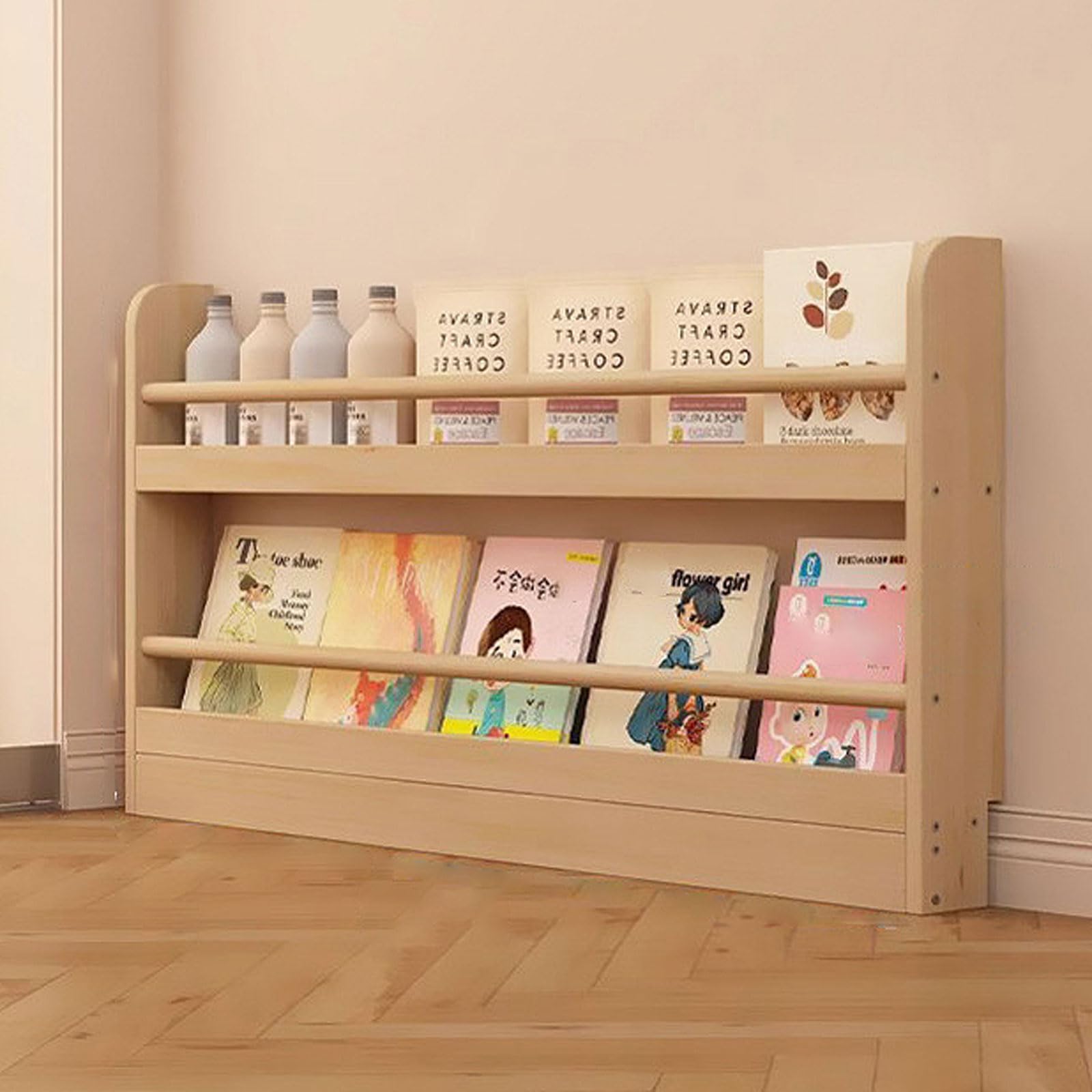 Onxyrbyte Wooden Behind Door Bookshelf,Behind The Door Open Storage Rack Shelf,Tall Narrow Book Shelf Behind Door,Thin Space Savers Standing Shelf,for Bedroom,Living Room And Nursery