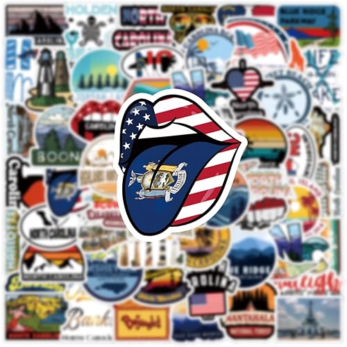 Miniatura 5 de Calcomanías de Carolina del Norte, 62 unidades de calcomanías de naturaleza calmante, paquete de calcomanías estéticas impermeables de vinilo de