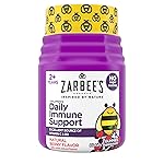 Zarbee\'s No Sugar Coating Elderberry Gummies for Kids, Daily Immune Support* Gummies with Vitamins C, D3 & Zinc to Support a Healthy Immune System*, No Artificial Flavors, Ages 2+, 42 ct