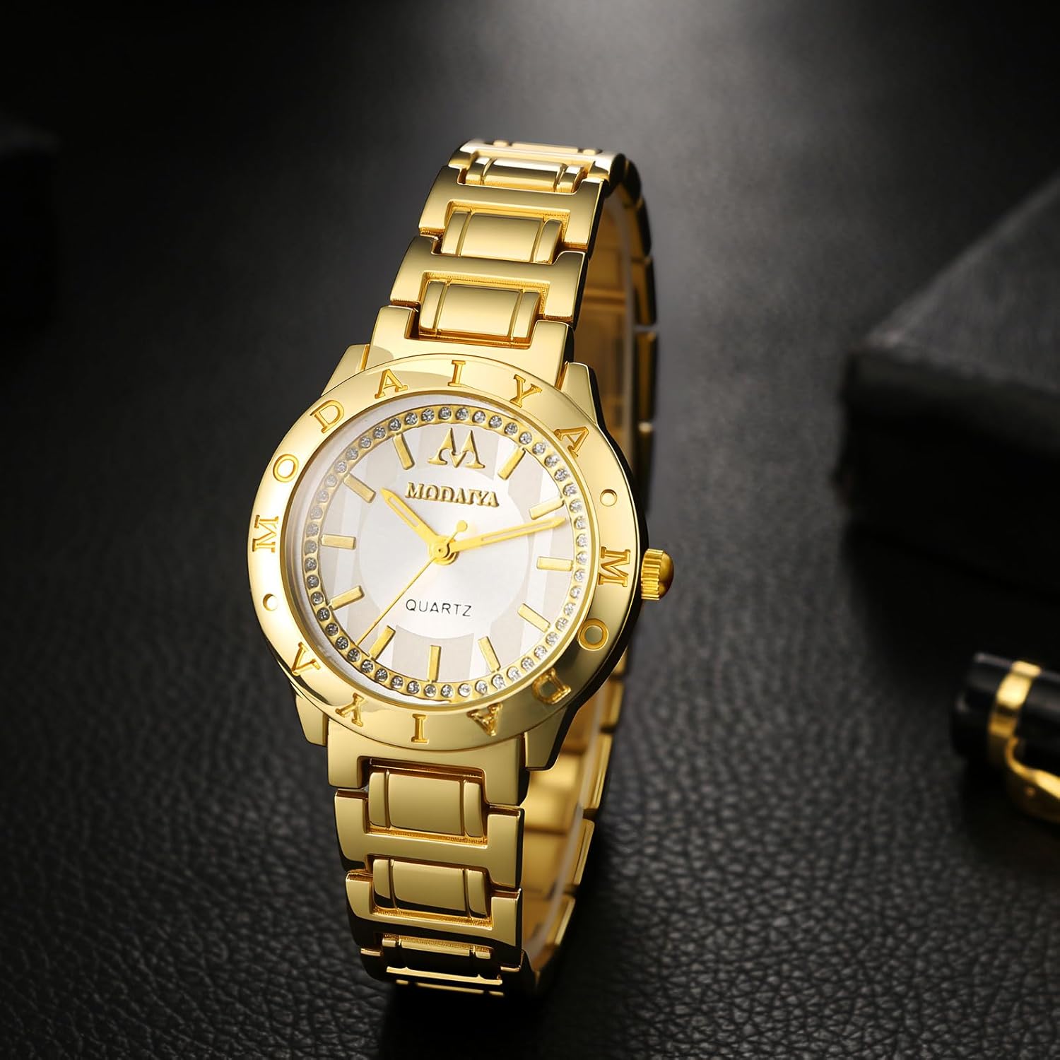 Avaner Women's Bracelet Wrist Watches: Ladies Rhinestones Gold Silver Elegant Stainless Steel Analog Quartz Watch - Image 2
