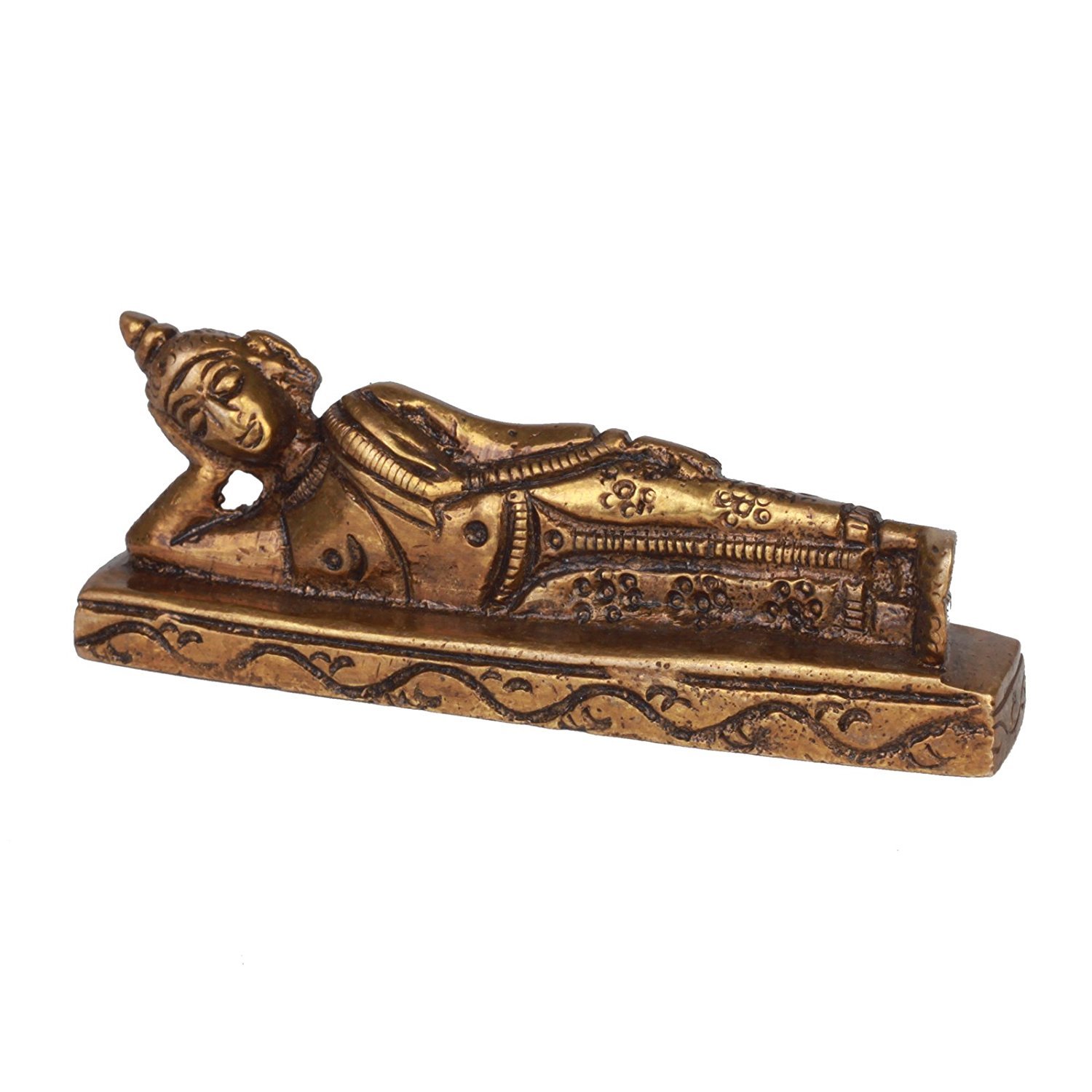 Bouddha endormi Devyom sculpture traditionnelle en laiton pour offrir