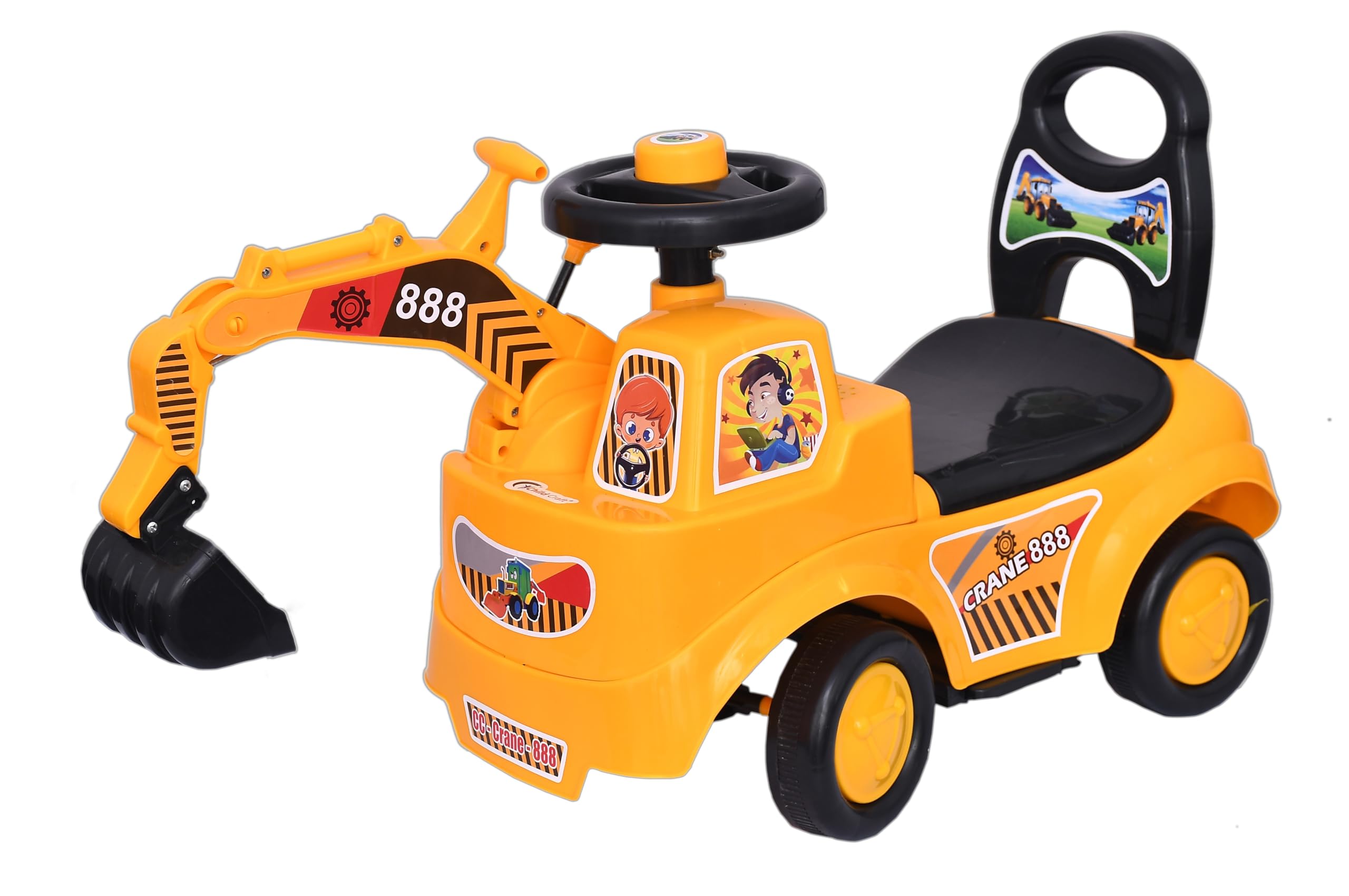 Toby Musical Kids Ride On Crane Push Car, Comfortable Seat with Backrest, Elegant Design, Ride On Toy with Steering, Music & Lights for 1-5 Years (B0DGDFCPDB) Amazon Price History, Amazon Price Tracker