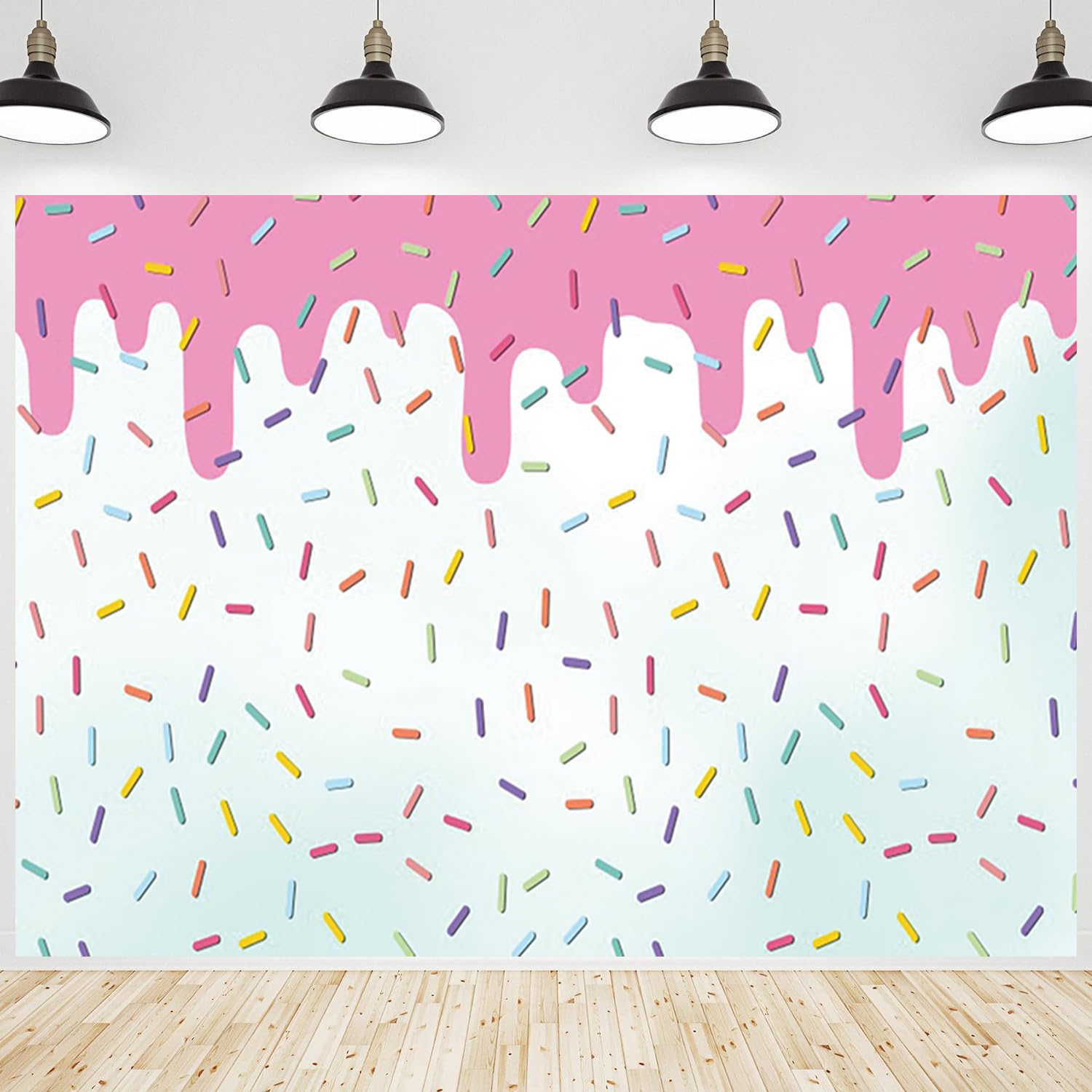 CRTPOD Donut Backdrop Sweet One Sprinkles Grow Up Birthday Photography Background for Newborn Baby Shower Birthday Party Cake Table Decorations Banner