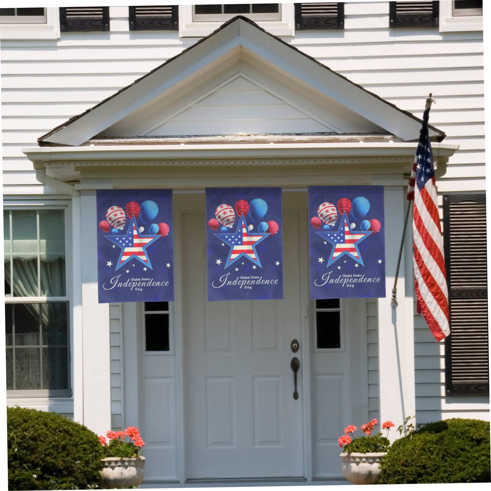 UPKOCH 3 Sätze Garten Dekorative Flagge 4. Gartenflagge Yard-zeichen-flagge Outdoor-gartenfahne Unabhängigkeitstag Gartenbanner Patriotische Gartenfahne Bunt Polyester 2 Stück * 3