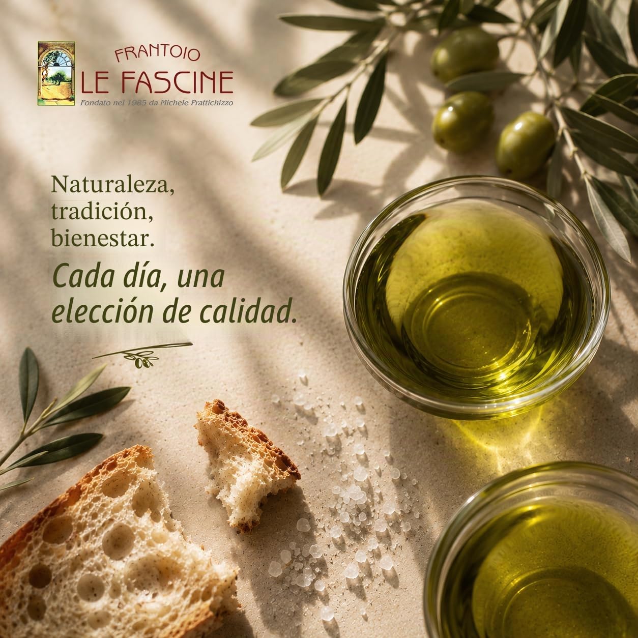 Le Fascine Delicato - Aceite de oliva virgen extra Pugliese DELICADO 100% italiano extraído en frío 100% producido a partir de aceitunas provenzales Ogliarola y Leccino (lata de 5 litros)