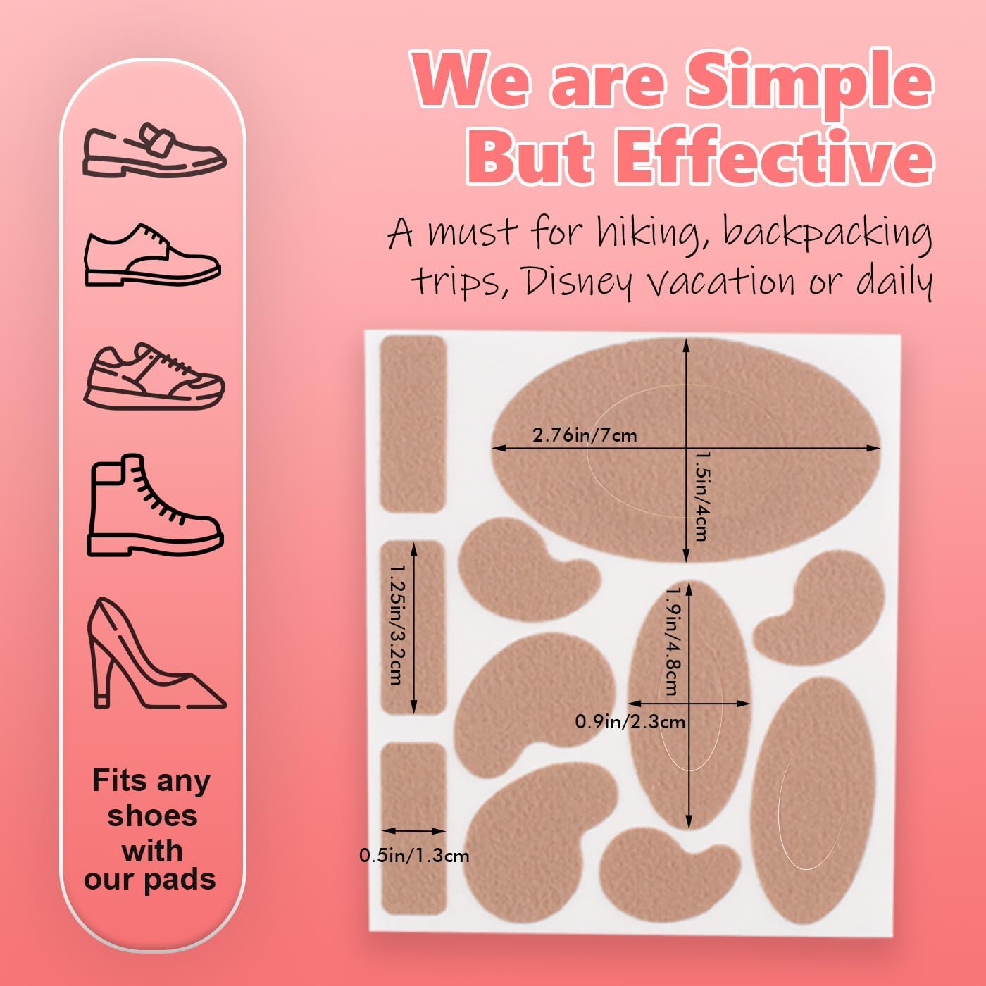 Moleskin for Blisters, Adhesive Moleskin Padding, Moleskin Pads for Feet, Shoes, Toes, Heel | Blister Prevention Tape Patch (12 Sheets - 132 Pieces Total)