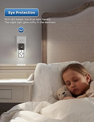 Miniatura 4 de LOHAS - Luz nocturna enchufable, paquete de 2 luces nocturnas decorativas enchufables a la pared, luz del atardecer al amanecer, luz diurna 5000 K,