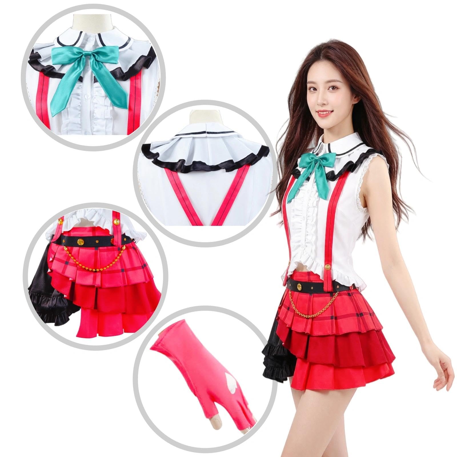 Halloween Kostüm für Erwachsene, Karneval Rollenspiel Cosplay Komplettset –Minami Kotori Stil