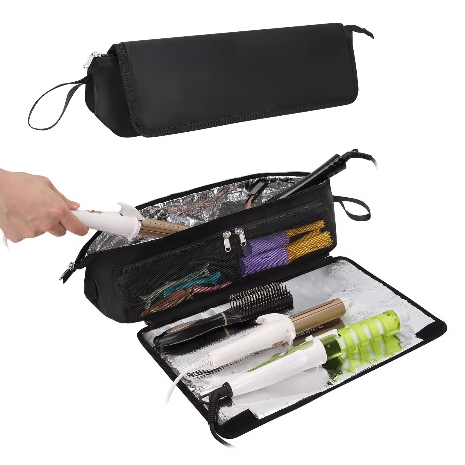 Coslifestore Hot Hair Tools Travel Pouch with Heat Resistant Mat 1