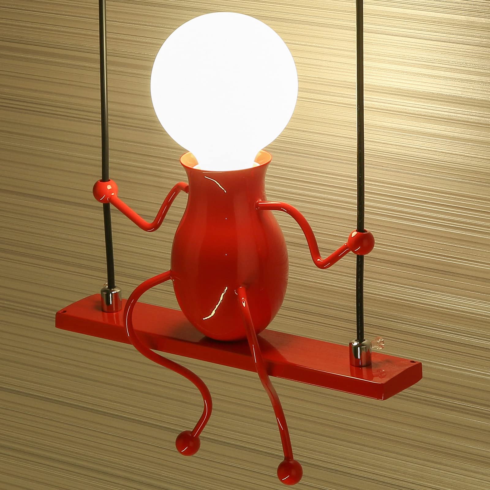 Lampade da parete per soggiorno Applique da parete creativa del fumetto della camera da letto moderna che accende Lampade da comodino regolabili a LED Regalo per bambini 1×E27 (Rosso)