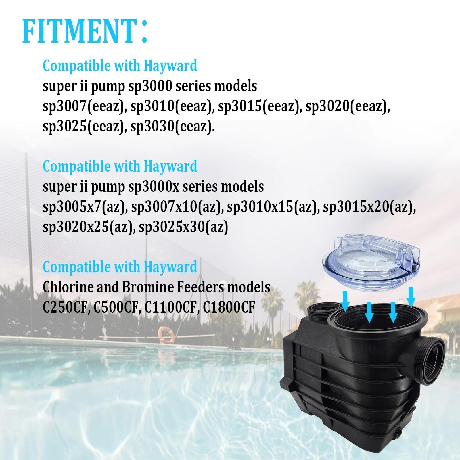 SPX3100D Couvercle fileté de rechange pour pompe de piscine avec joint torique