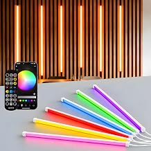 LED Strip Lights for Acoustic Wall Panels, 6x1M Smart Acoustic Panels Embedded RGB LED Light Strips, Flexible LED Wall Lights for Acoustic Panels Wood Slat, App & 2.4G Remote Control, Cuttable [Energy Class F]