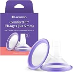 Lansinoh ComfortFit Breast Pump Flanges, Size 21mm, 2 Count