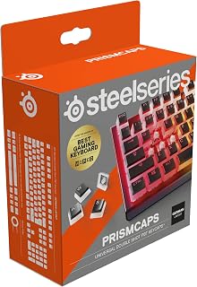 Steelseries PrismCaps – Juego de Teclas de Doble Disparo con Aspecto de pudín, compatibilidad con Todos los teclados mecánicos comunes, mortero MX – Negro (disposición de Teclado alemán)