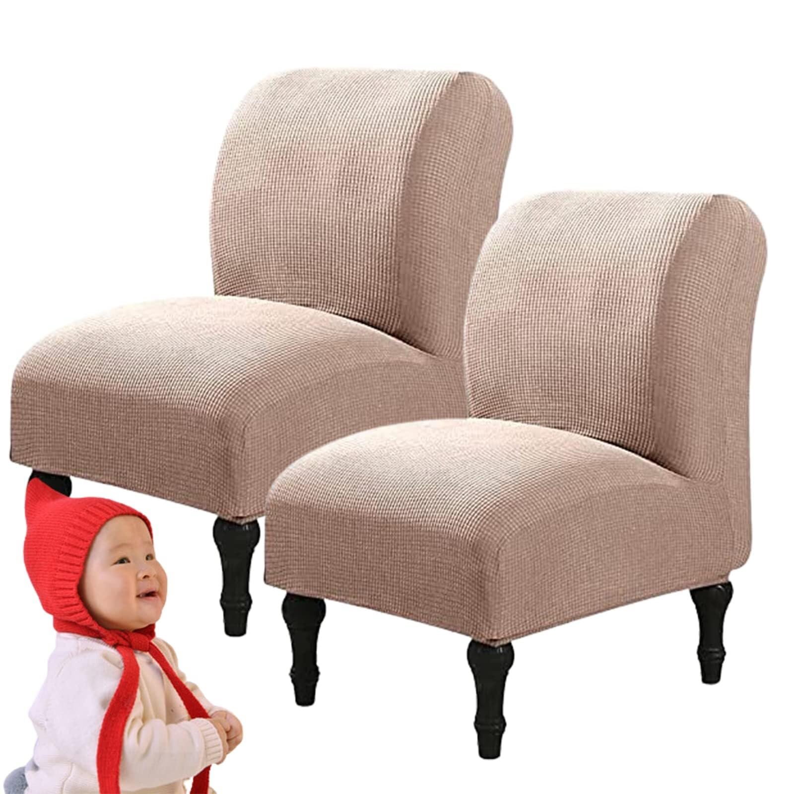 NMVAWIPT Armless Accent Chair Covers, Polyester+Spandex Stretch Slipcover, Removable Furniture Protector, For Home Hotel(#5,2pcs)