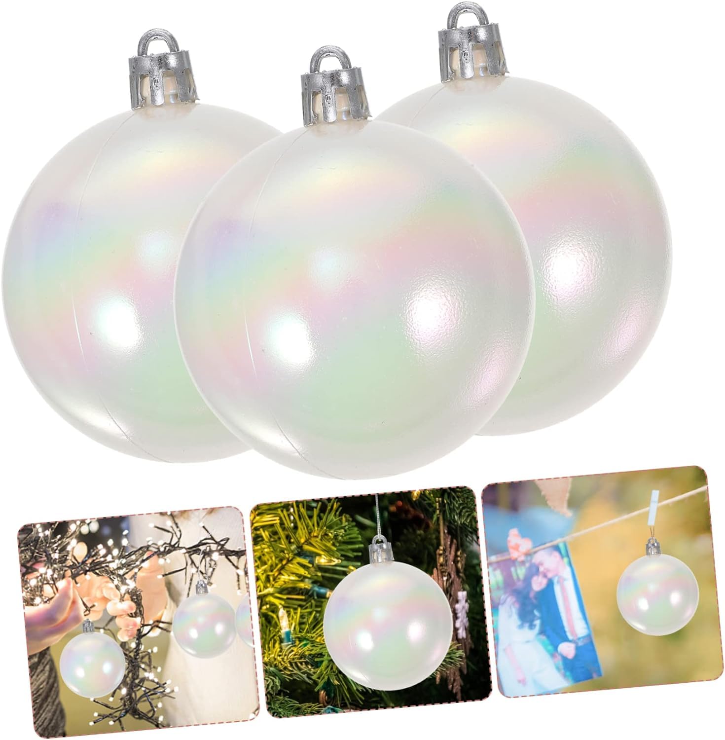 Weihnachtskugeln Christbaumkugeln 2,36'' Weihnachtskugel, Schillernde Weiße Kugel, Kunststoff-Dekoration, Party, Weihnachtsbaumschmuck Für Geburtstag, Weihnachten Weihnachtsbaumkugeln Weihnachtskugel