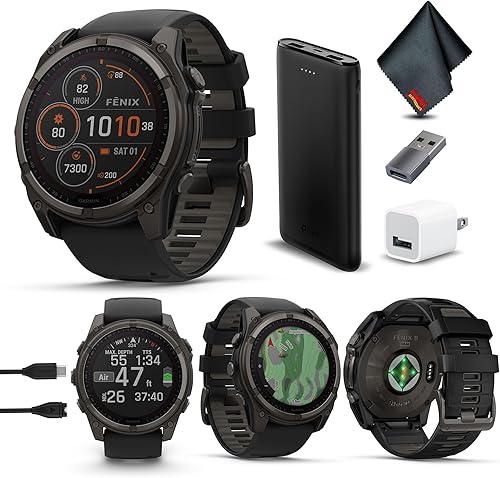 Miniatura 11 de Garmin Fenix 8 47MM AMOLED Zafiro Premium Multisport GPS Smartwatch de Titanio con Banda de Silicona Spark Orange/Grafito, Linterna LED Integrada