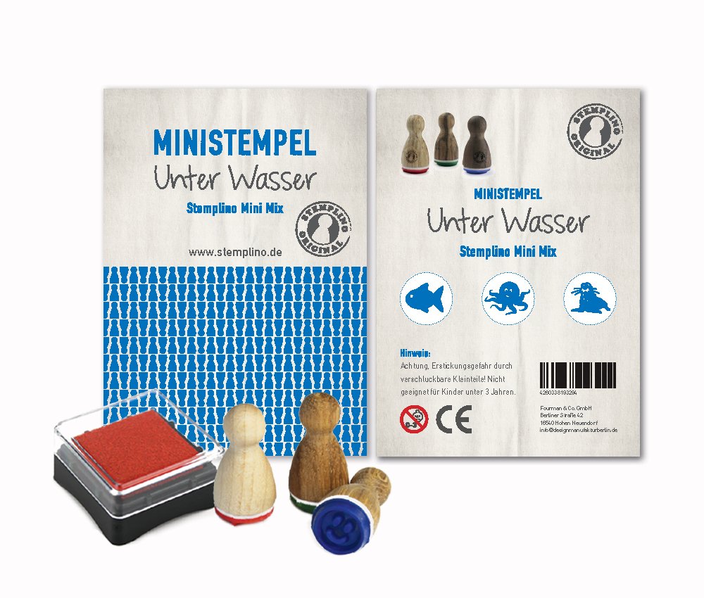 Stemplino Juego De Sellos De Madera – 8 Mini Sellos De Banderines Con Almohadilla, Ideal Para Scrapbooking Y Decoración Creativa