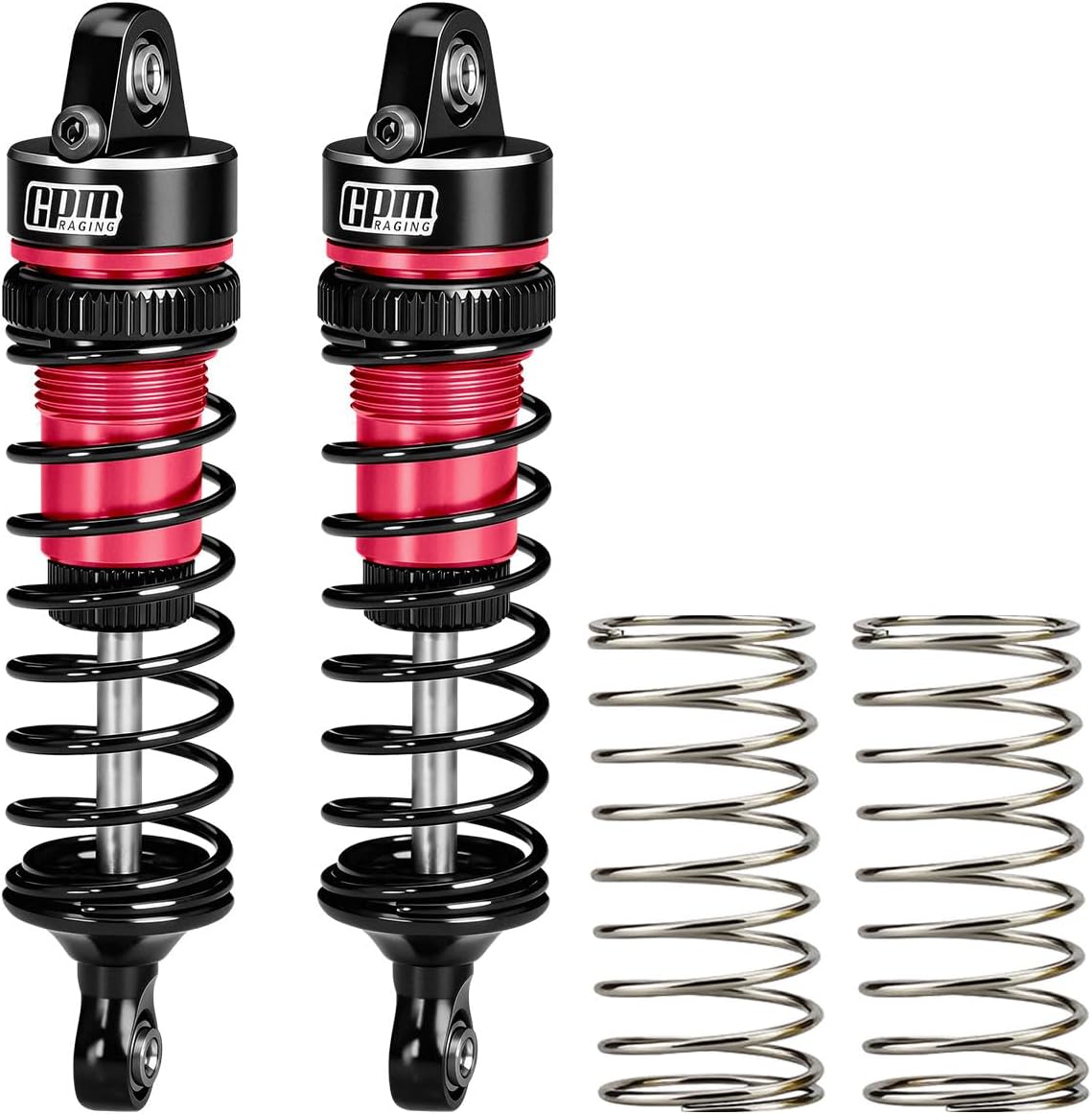 GPM Aluminum Front Shock Absorbers 62mm (2PCS) for Arrma 1/16 Mini Kraton 3S Oil Filled RC Shocks Upgrade Replacement Parts (Black)