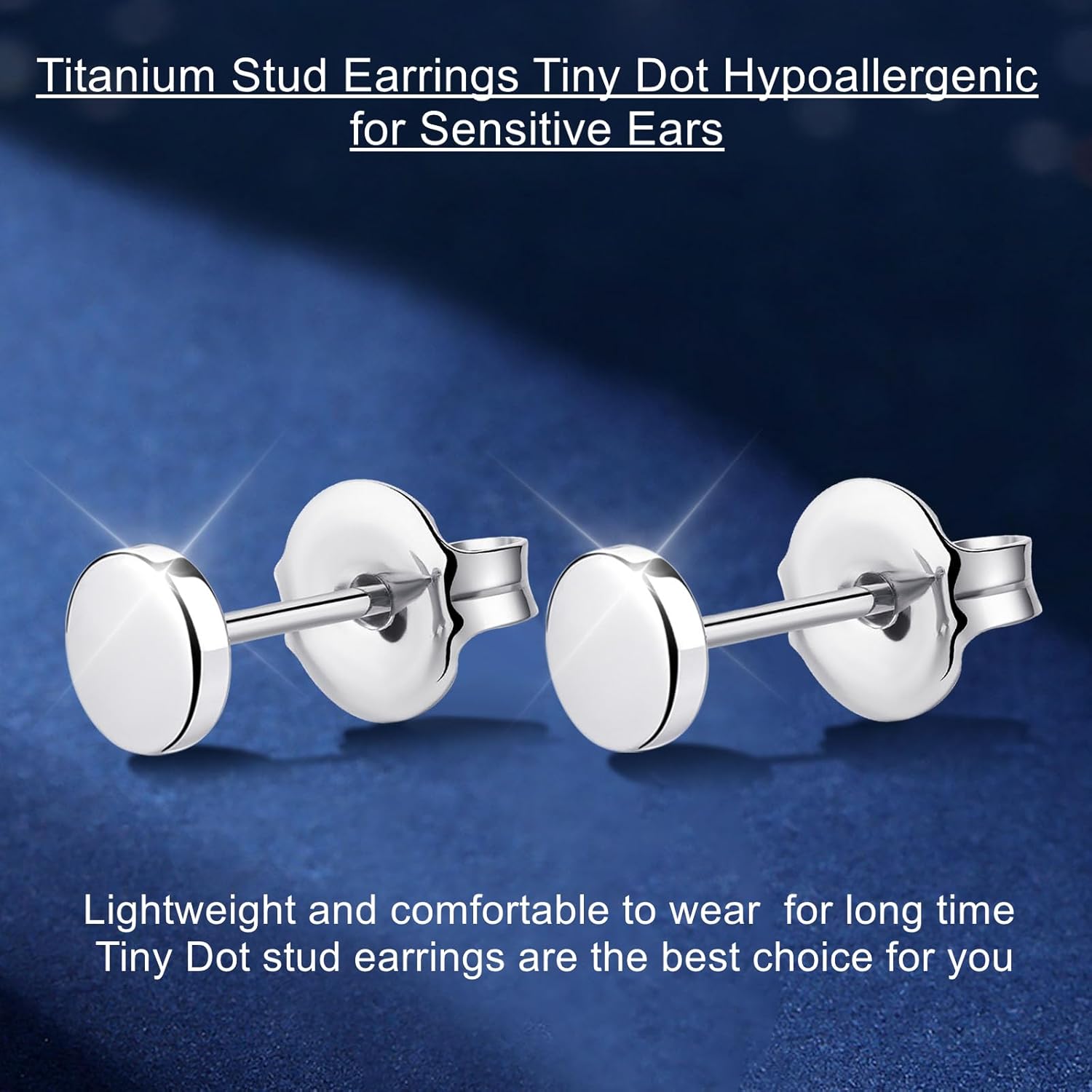 VGACETI Titanium Earrings Tiny Dot/Heart/Triangle Stud Earrings, Hypoallergenic for Sensitive Ears Women Men, Premium High Polished (Shiny Grey) - Image 6