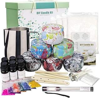 Kit de fabricación de velas, velas perfumadas de cera de abeja, suministros de artes y manualidades para adultos y adolescentes, juego de regalo para mujeres, incluye fragancia, cera de soja, mechas