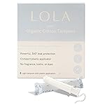 LOLA 100% Organic Cotton Tampons, 8 Count - Light Non-Toxic Tampons, Period Feminine Hygiene Products, HSA FSA Approved Products Feminine Care