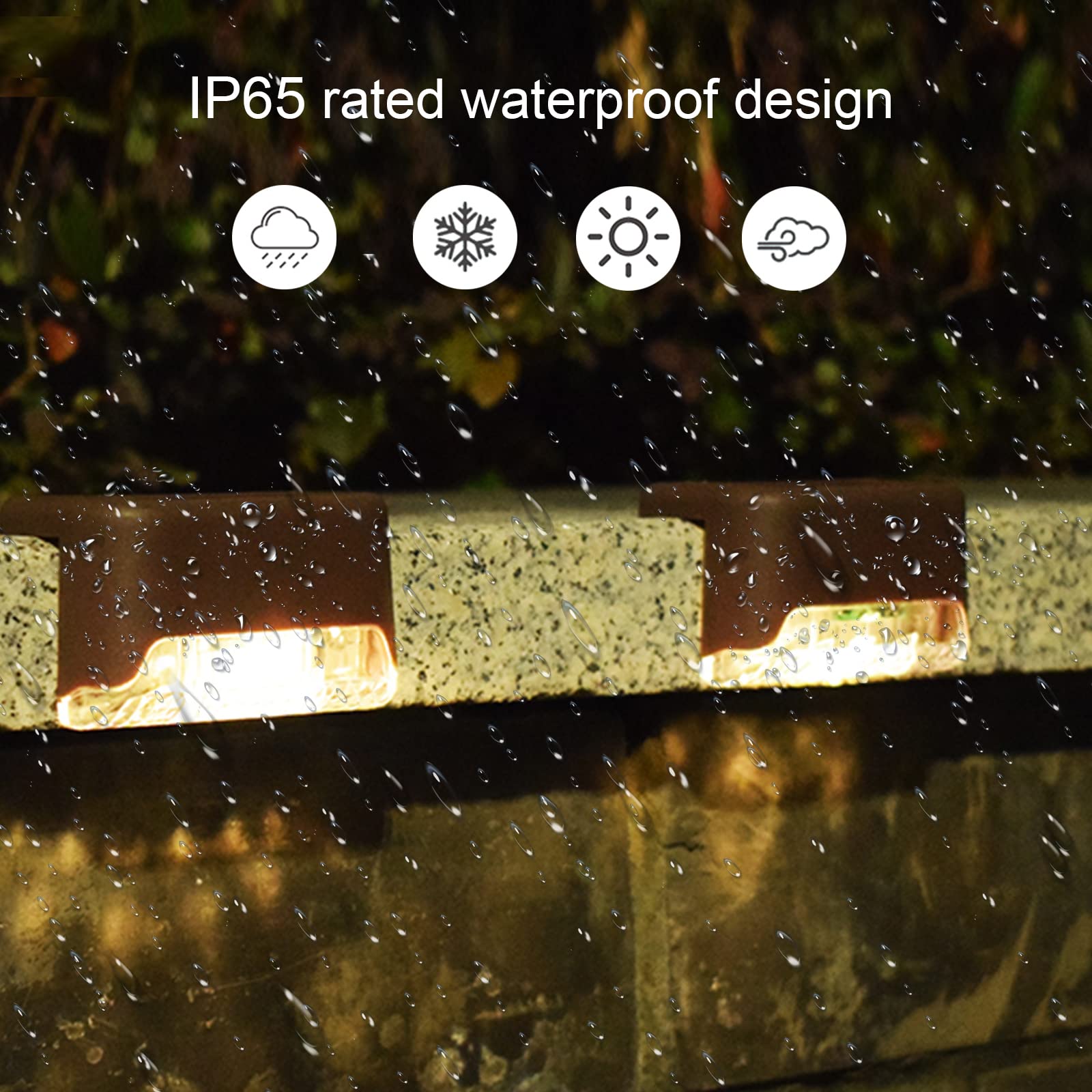 maxant Solar Deck Lights, 12/16 Pack Step Outdoor Fence Waterproof Powered LED Lights for Stairs Step, Railing, Wall, Fence - Image 4
