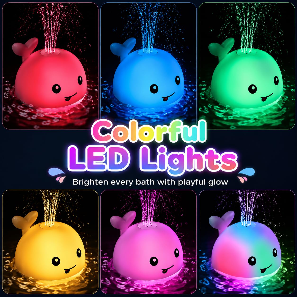 Light Up Whale Bath Toys for Babies - FREE SHIPPING -3