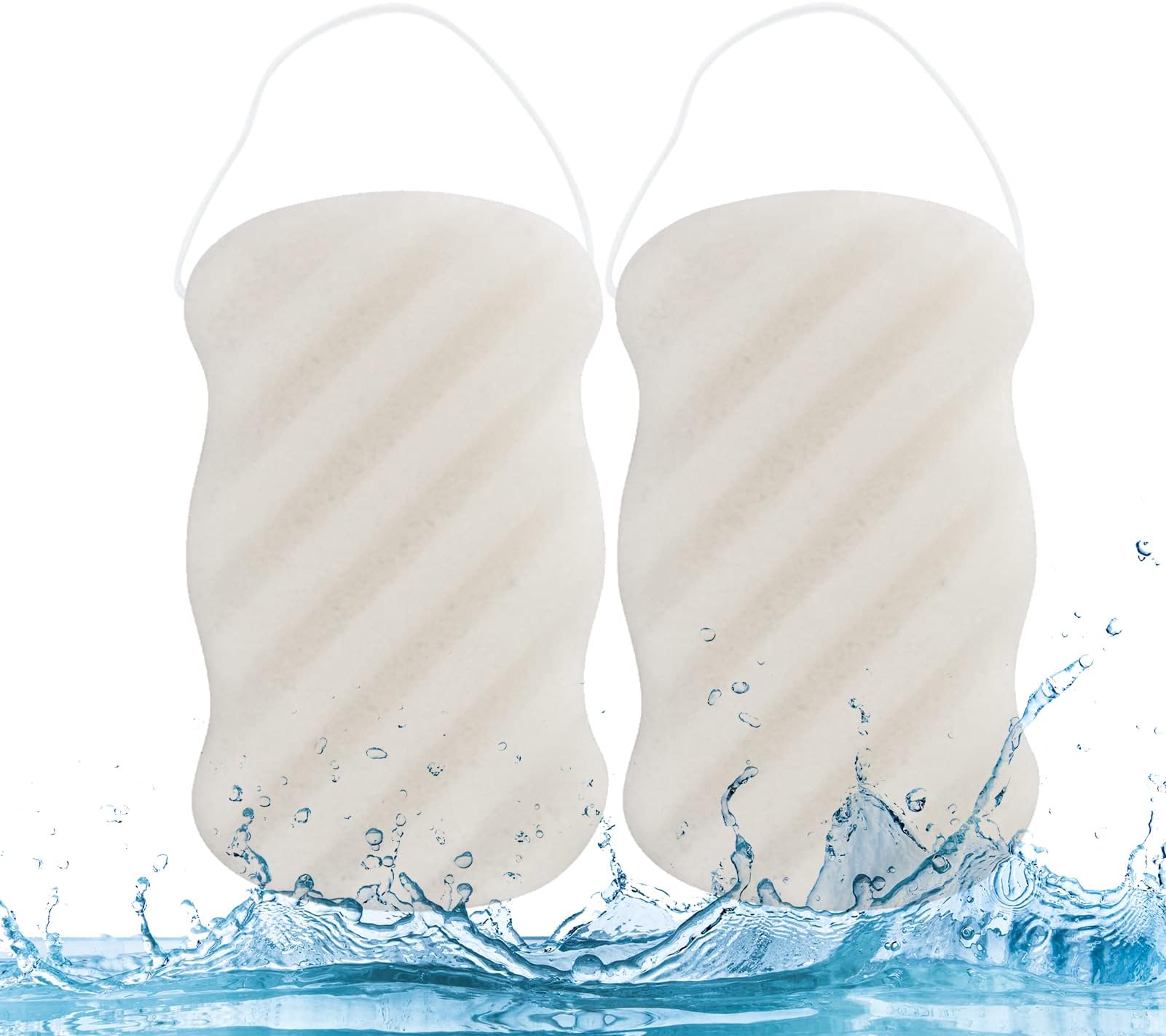 2 Konjac Natural Body Sponge, Gentle Baby Bath Natural Exfoliating Cleansing Konjac Sponge Shower for Men Women Adults Face Body & Facial Deep Cleansing Double-Sided Sponge for Skin Care (White)