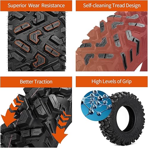 Miniatura 4 de FORERUNNER - Neumáticos todoterreno 25x8-12 para vehículo utilitario todoterreno y cuatrimoto, 6 PR, 25x8x12, para senderos, arena y lodo (paquete